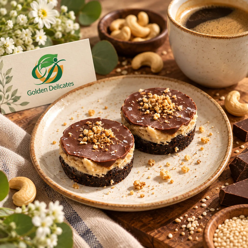 Sesam–Chocoladekoekje met Cashewvulling