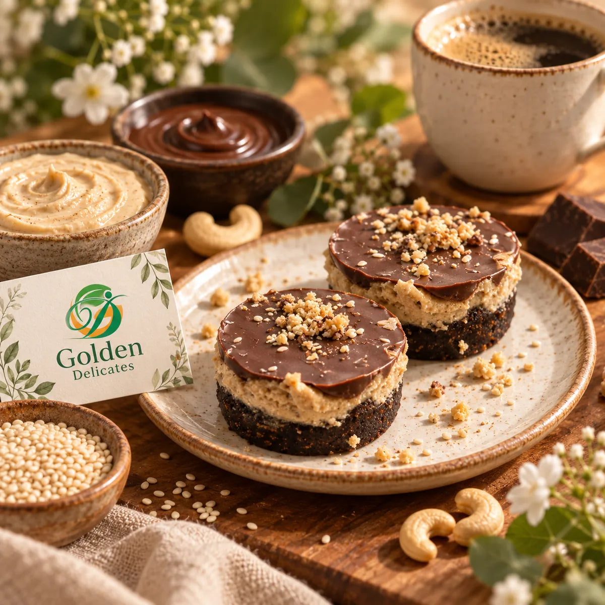 Sesam–Chocoladekoekje met Cashewvulling