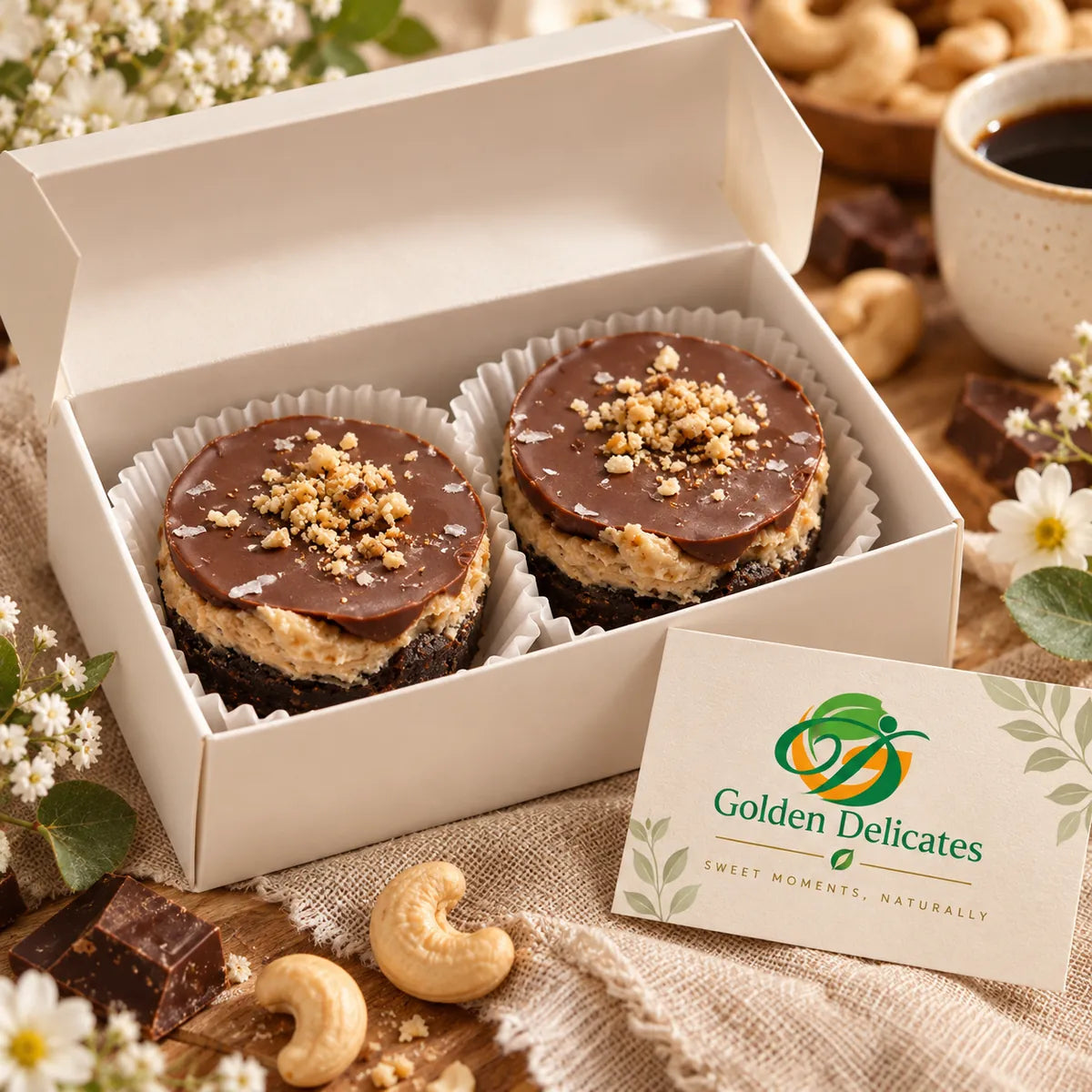 Sesam–Chocoladekoekje met Cashewvulling