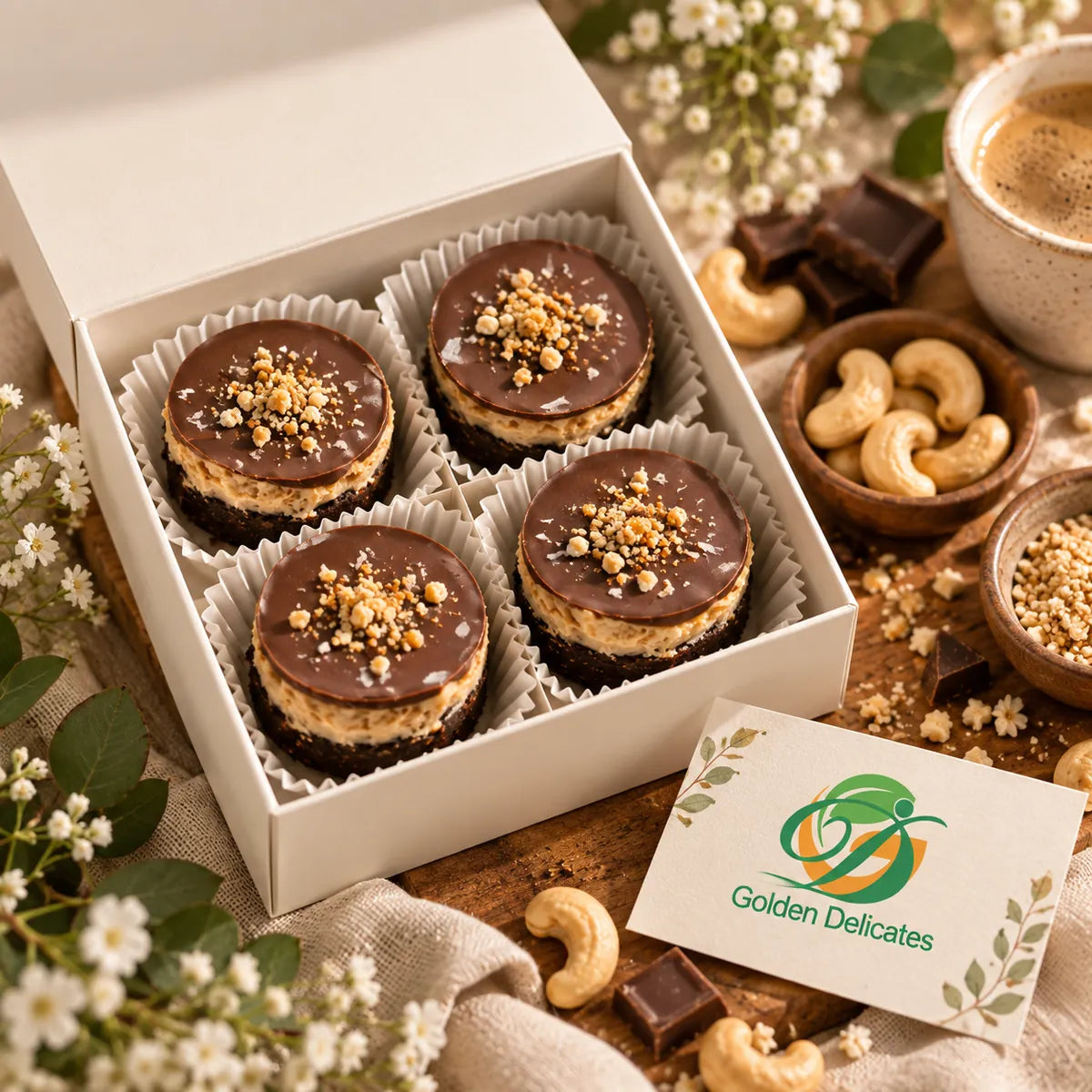 Sesam–Chocoladekoekje met Cashewvulling