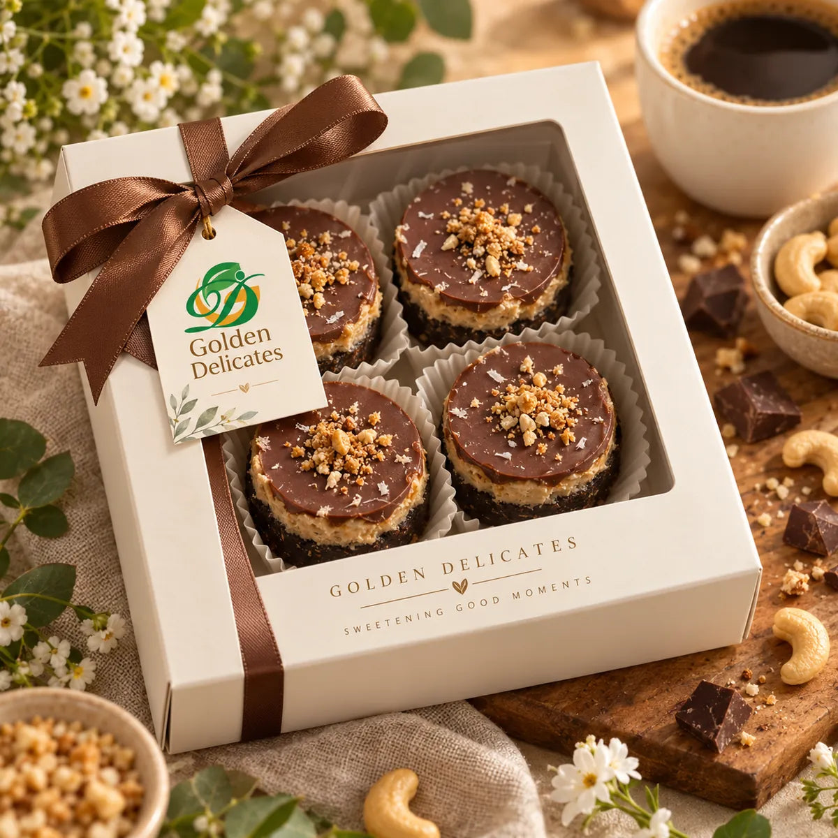 Sesam–Chocoladekoekje met Cashewvulling
