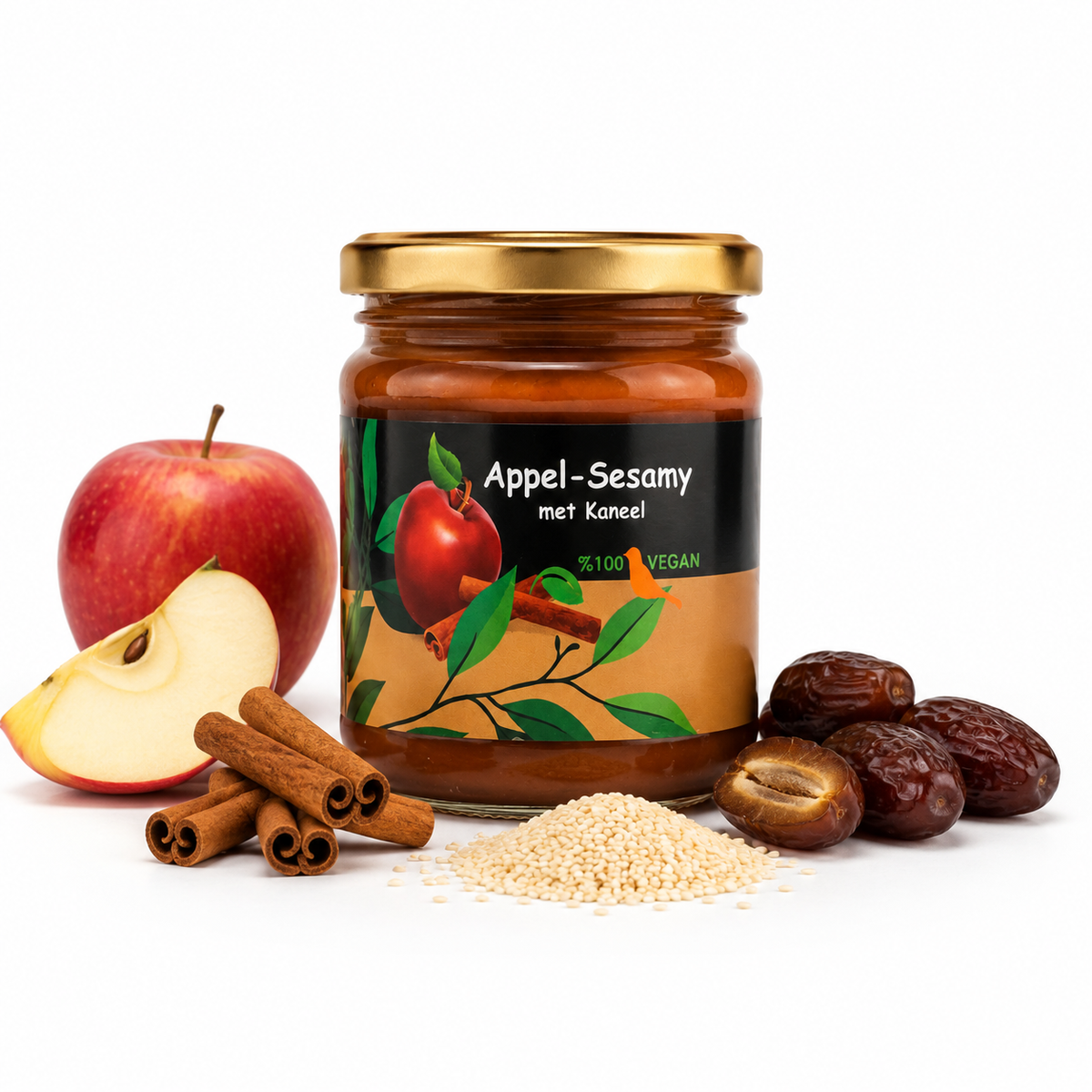 Appel–Sesampasta met Kaneel