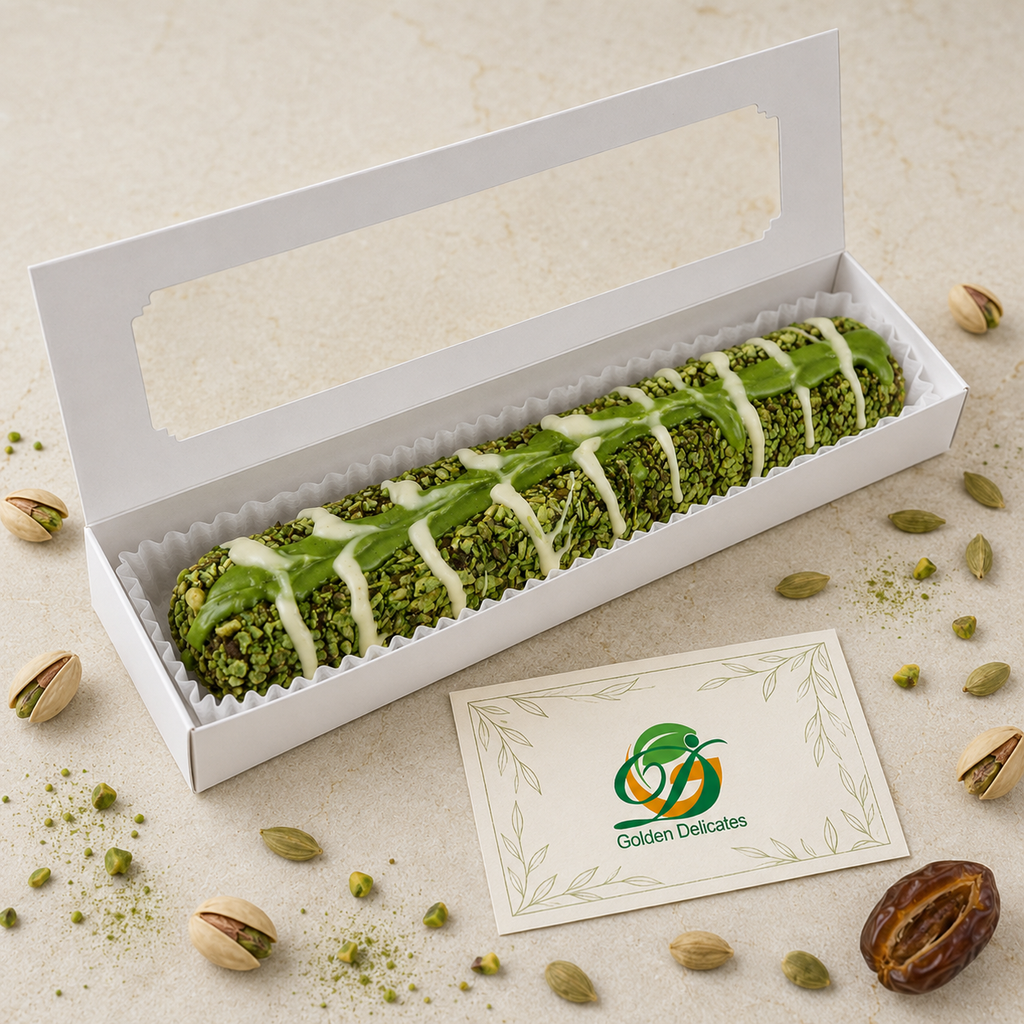 Dadelrol met Pistache en Matcha