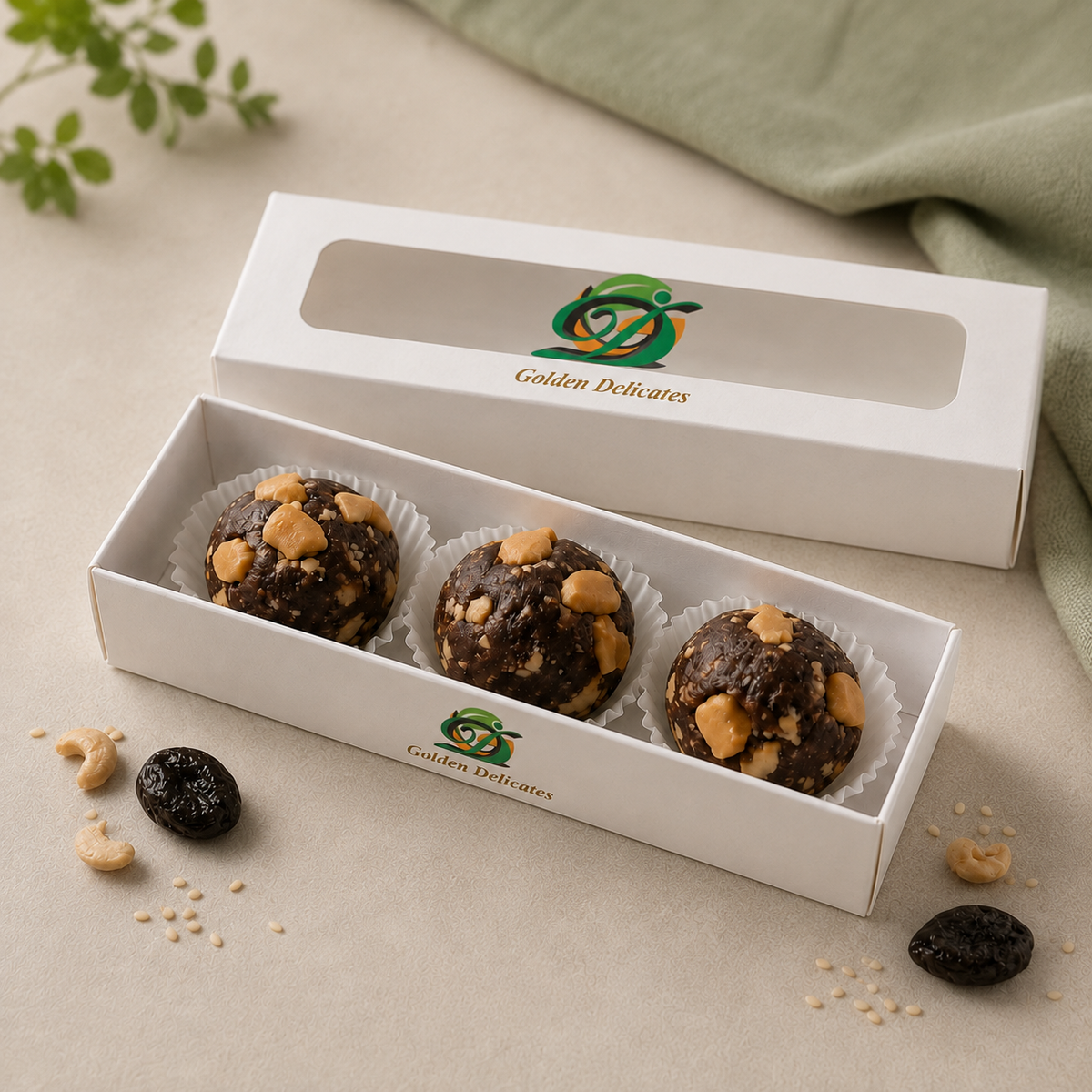 Pruimen–Cashewkoekjes met Sesam en Druivenstroop