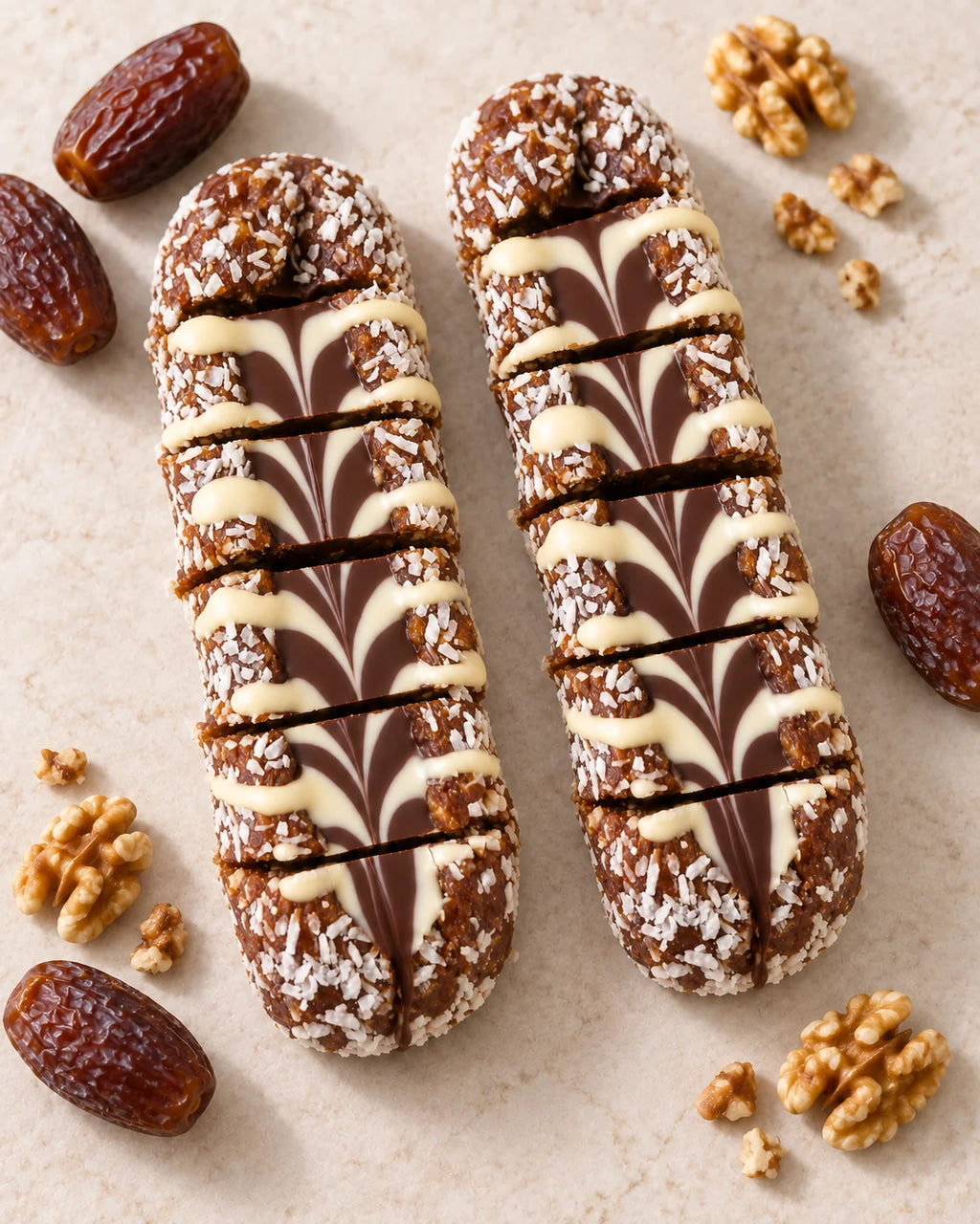 Dadelrol met Walnoot en kokos