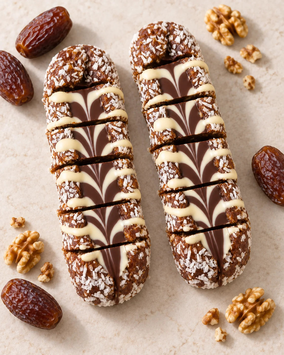 Dadelrol met Walnoot en kokos