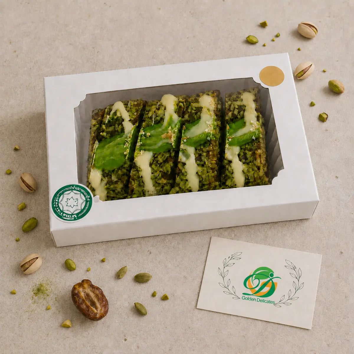 Dadelrol met Pistache en Matcha