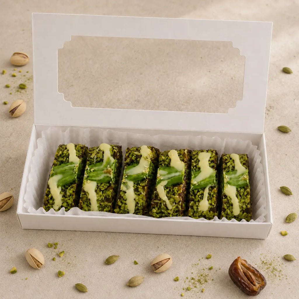 Dadelrol met Pistache en Matcha