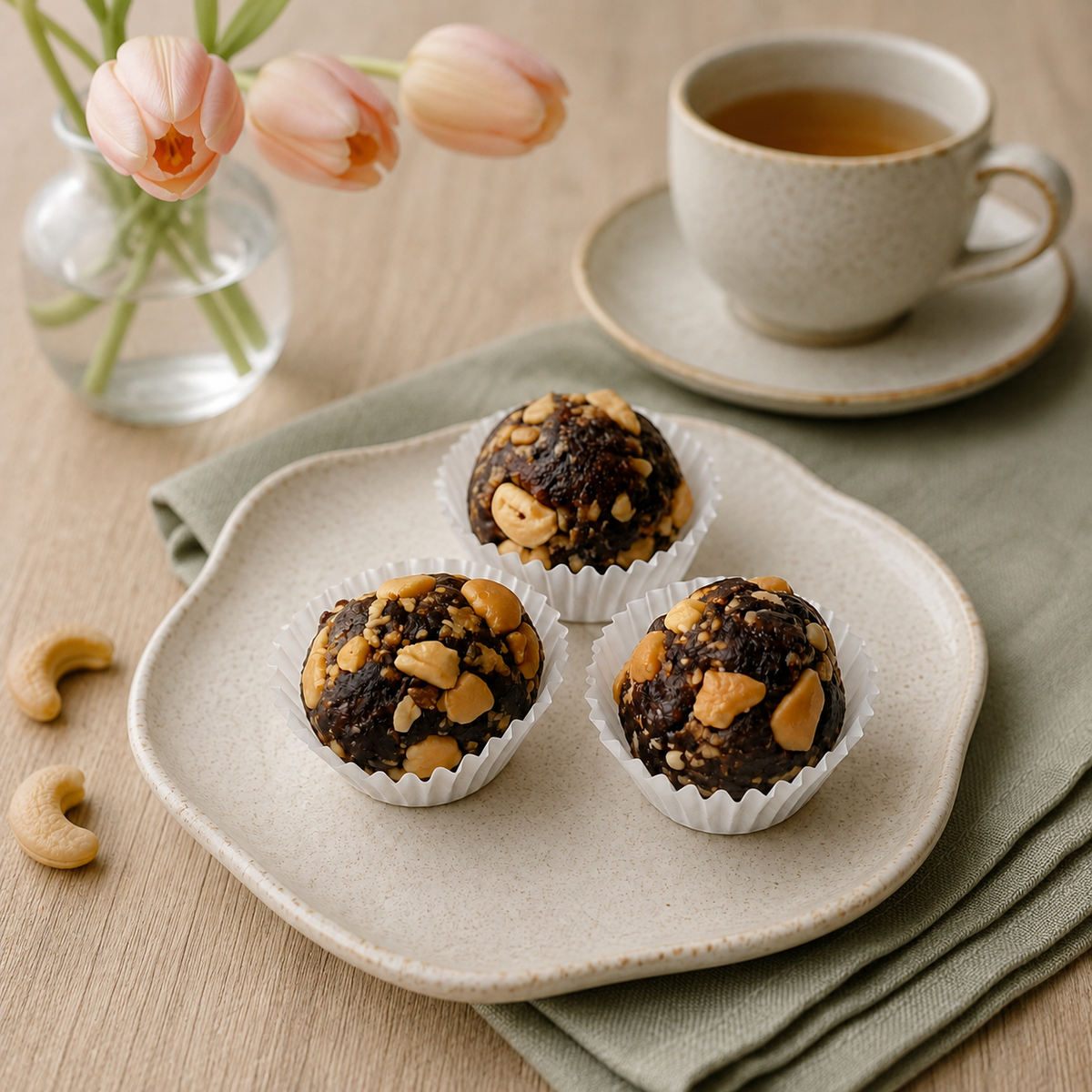 Pruimen–Cashewkoekjes met Sesam en Druivenstroop