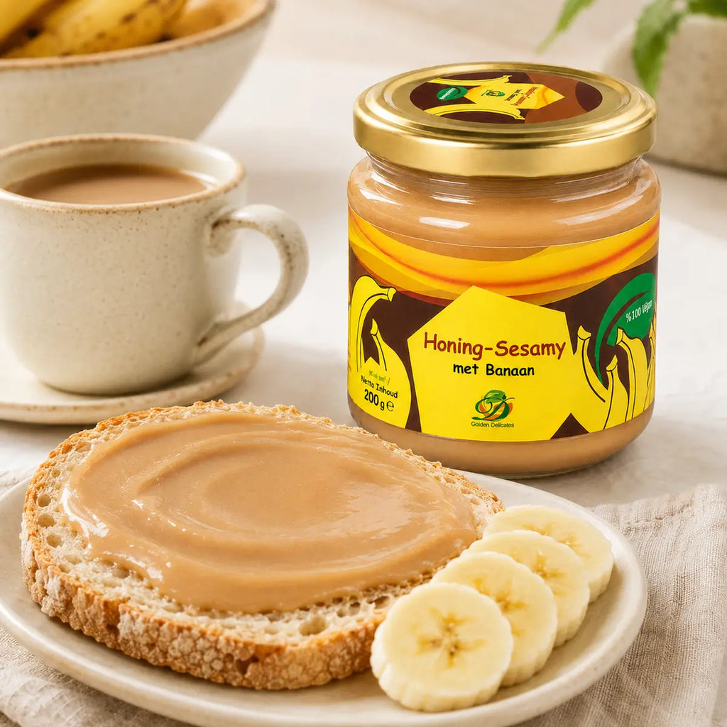 Honing–Sesampasta met Banaan